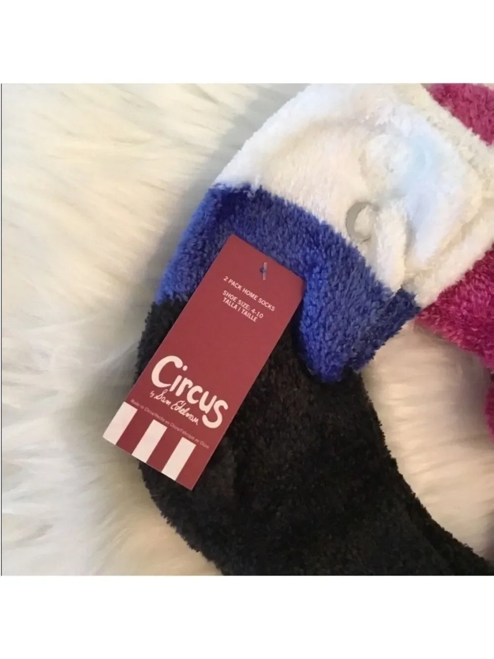 Circus by Sam Edelman Woman’s color-block chenille construction 2 pair